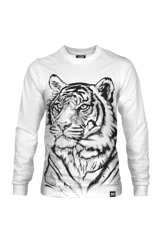 Bluza fullprint bez kaptura Black and White Tiger