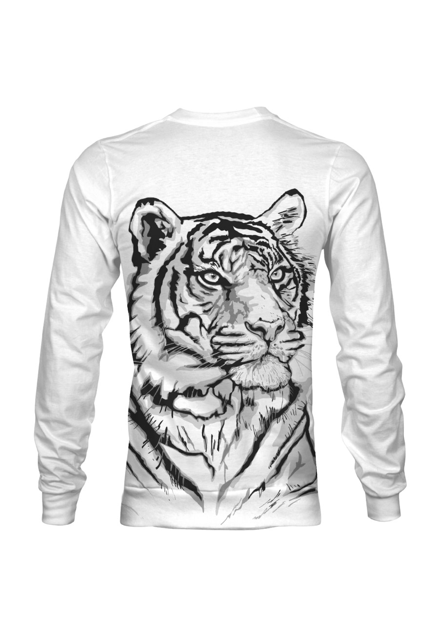 Bluza fullprint bez kaptura Black and White Tiger