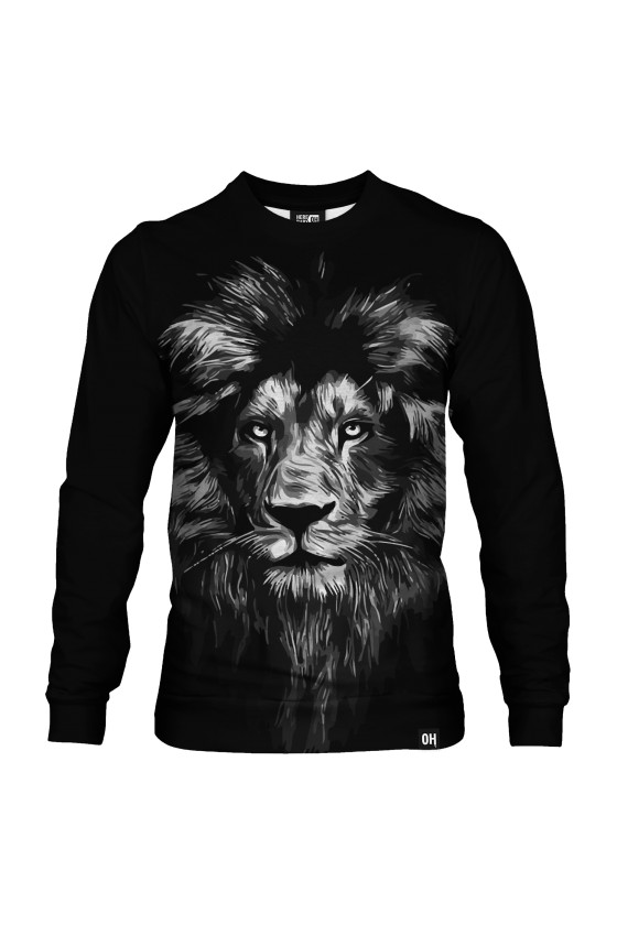 Bluza fullprint bez kaptura Black and White Lion