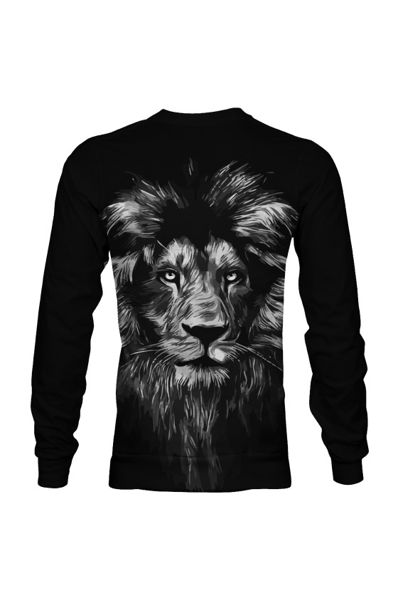 Bluza fullprint bez kaptura Black and White Lion