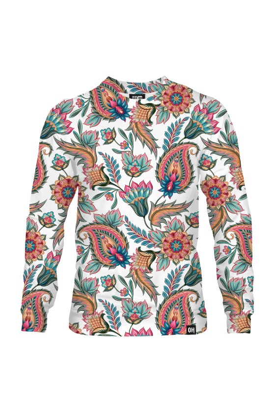 Bluza fullprint bez kaptura Flower Pattern