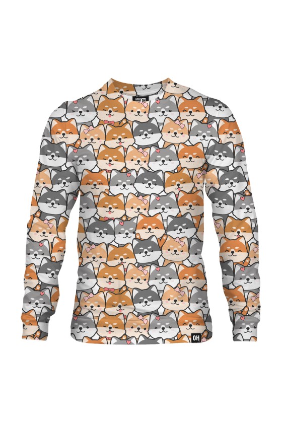 Bluza fullprint bez kaptura Chibi Dogs