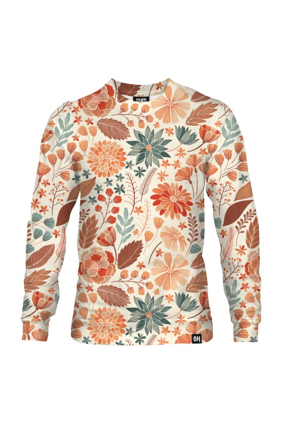 Bluza fullprint bez kaptura Fall Flower Pattern