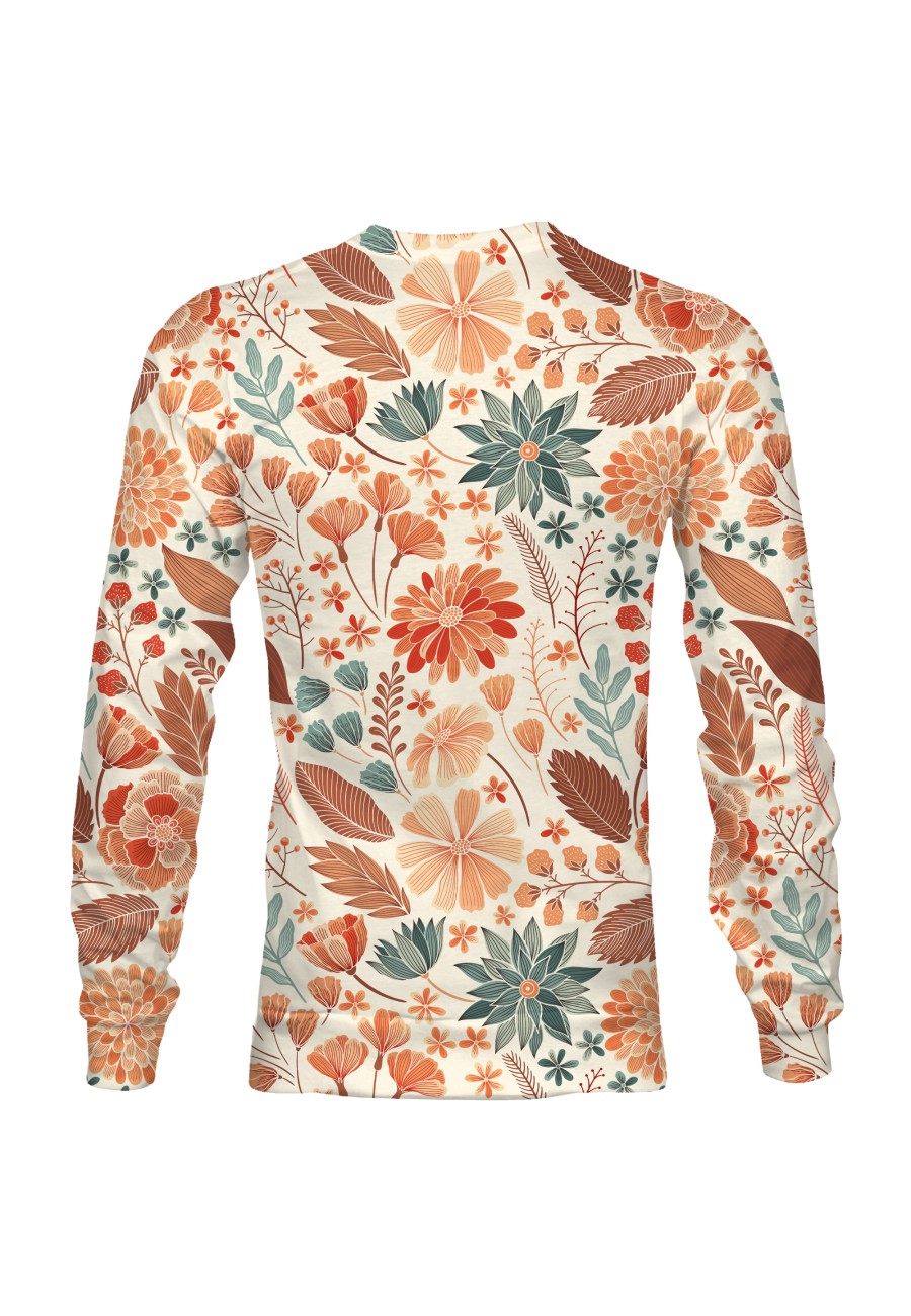 Bluza fullprint bez kaptura Fall Flower Pattern