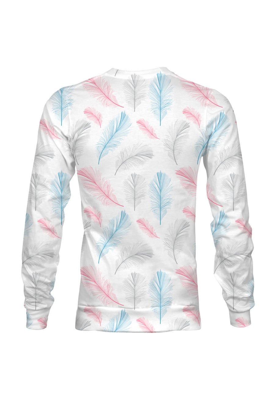 Bluza fullprint bez kaptura Light Feather Pattern