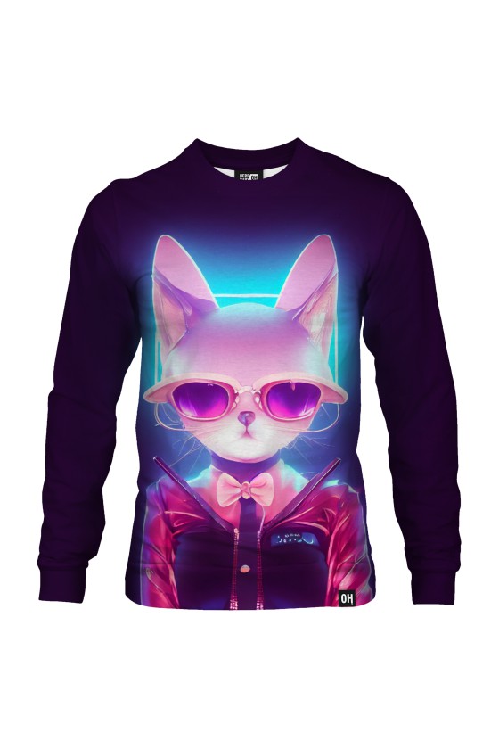 Bluza fullprint bez kaptura Cyberpunk Cat