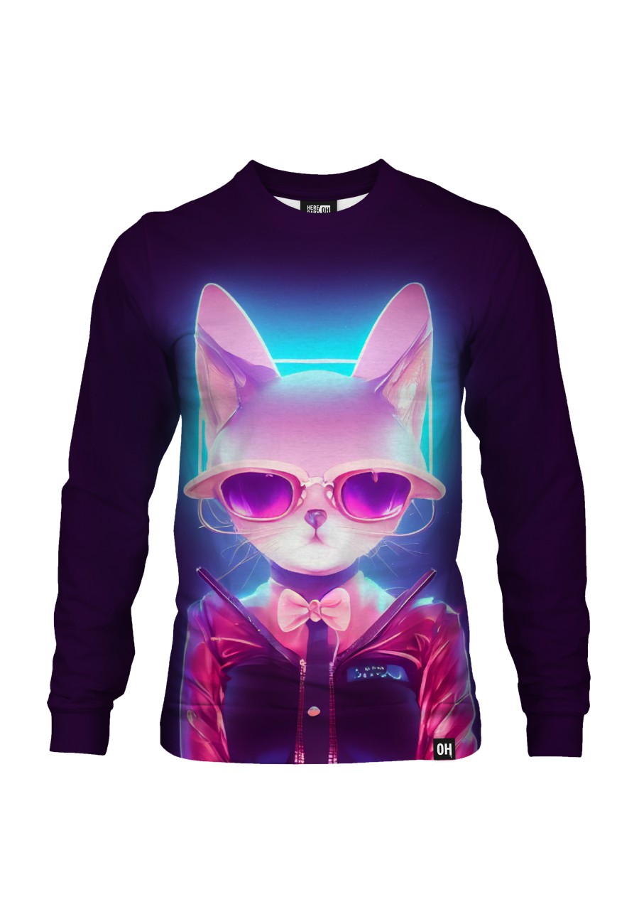 Bluza fullprint bez kaptura Cyberpunk Cat