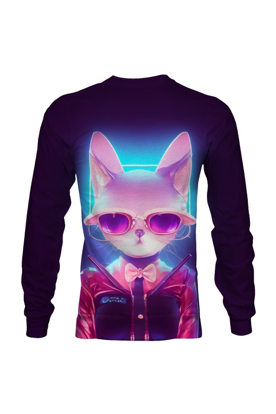 Bluza fullprint bez kaptura Cyberpunk Cat