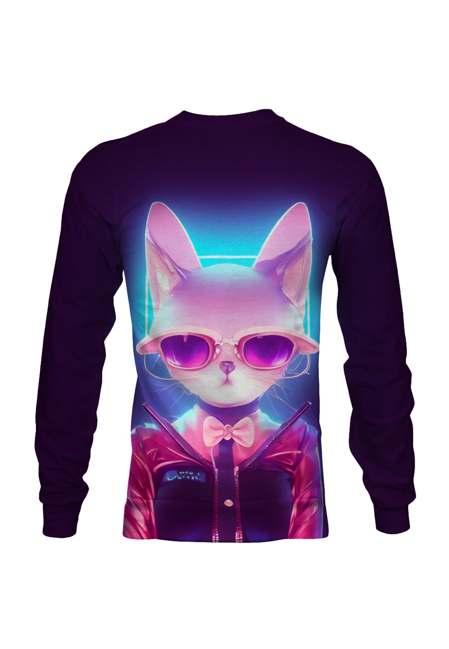 Bluza fullprint bez kaptura Cyberpunk Cat