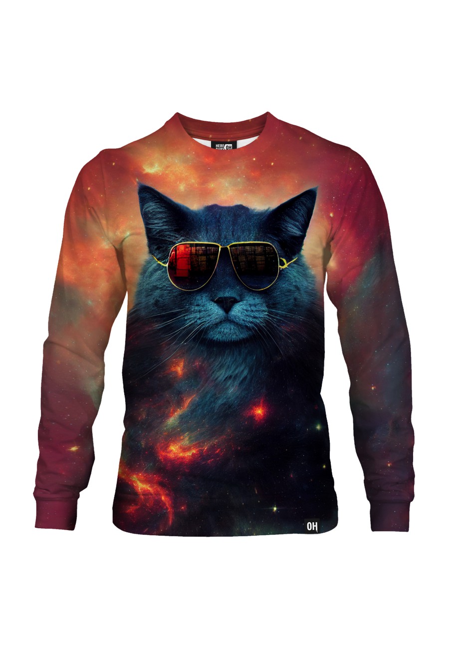 Bluza fullprint bez kaptura Cool Cat on Duty