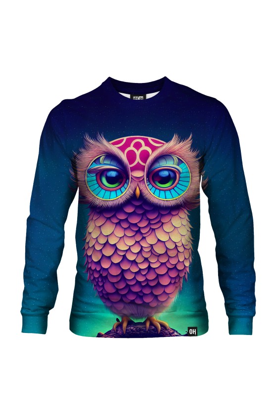 Bluza fullprint bez kaptura Colorful Owl