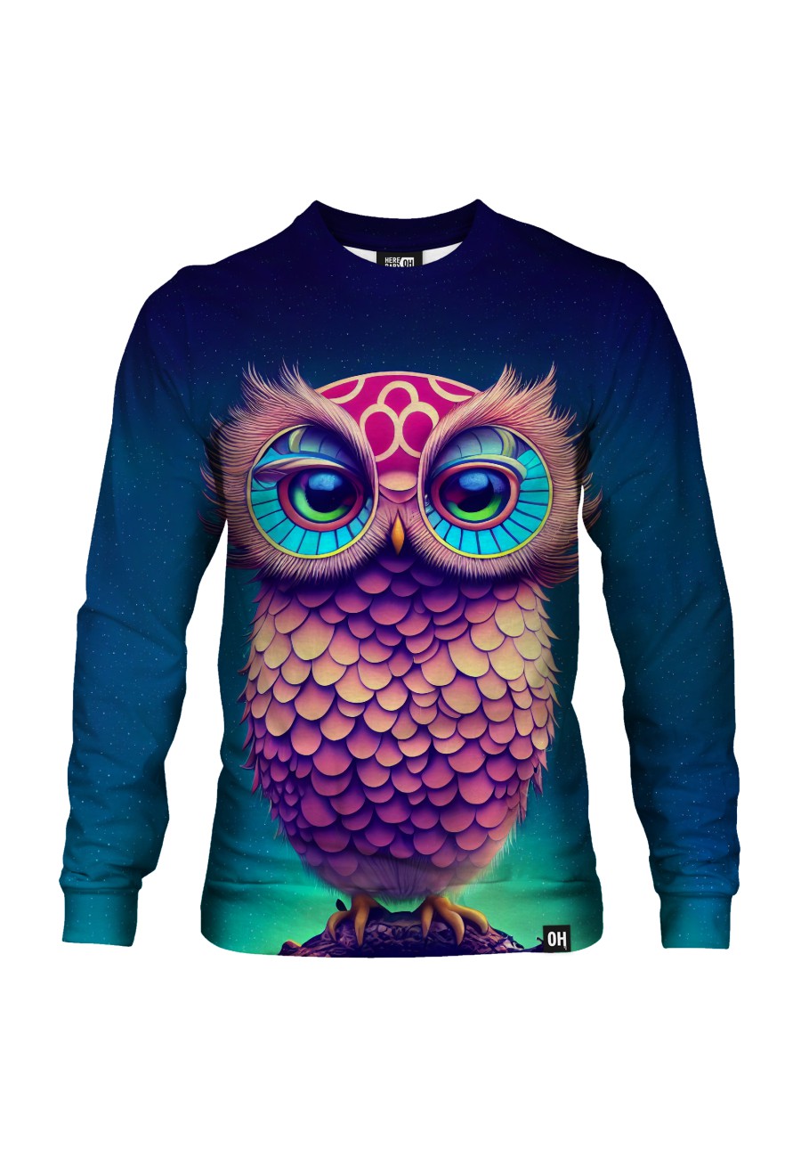 Bluza fullprint bez kaptura Colorful Owl