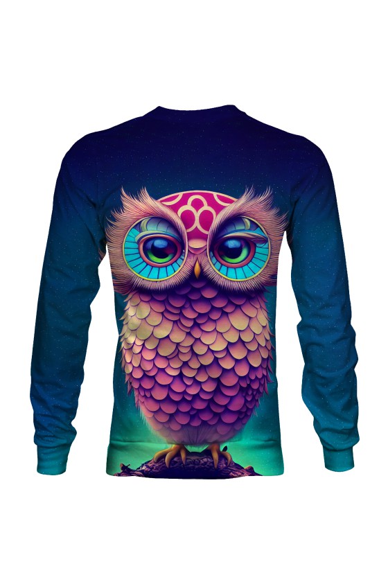 Bluza fullprint bez kaptura Colorful Owl