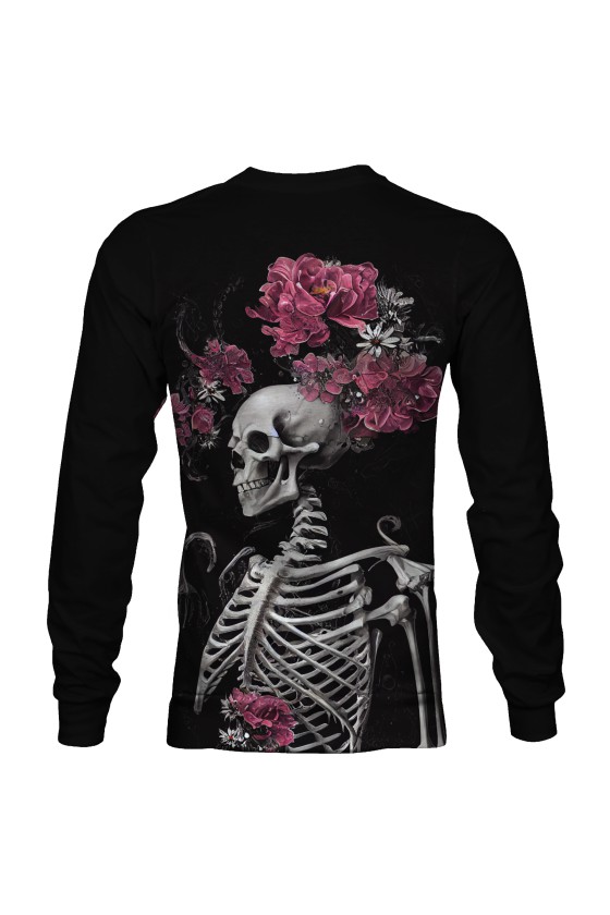 Bluza fullprint bez kaptura Skeletons Loves Flowers