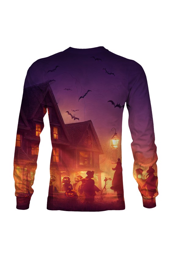 Bluza fullprint bez kaptura Haunted House