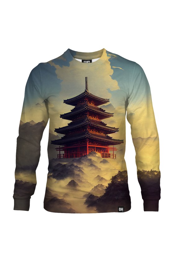 Bluza fullprint bez kaptura Japanese Pagoda