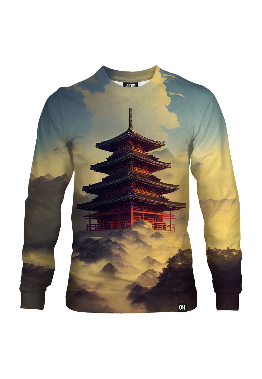 Bluza fullprint bez kaptura Japanese Pagoda