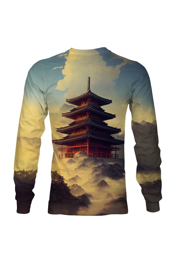 Bluza fullprint bez kaptura Japanese Pagoda