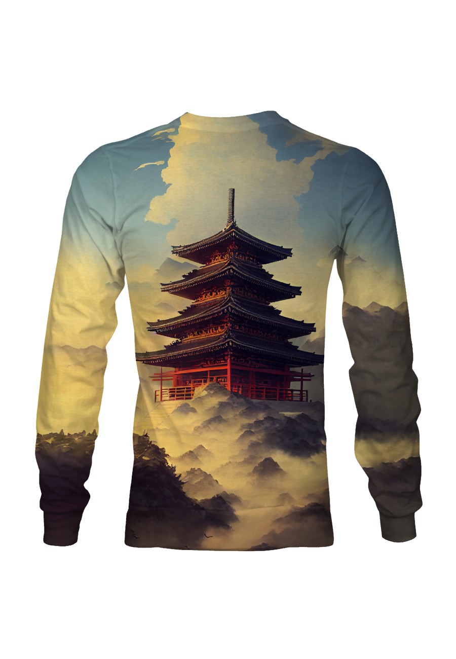 Bluza fullprint bez kaptura Japanese Pagoda