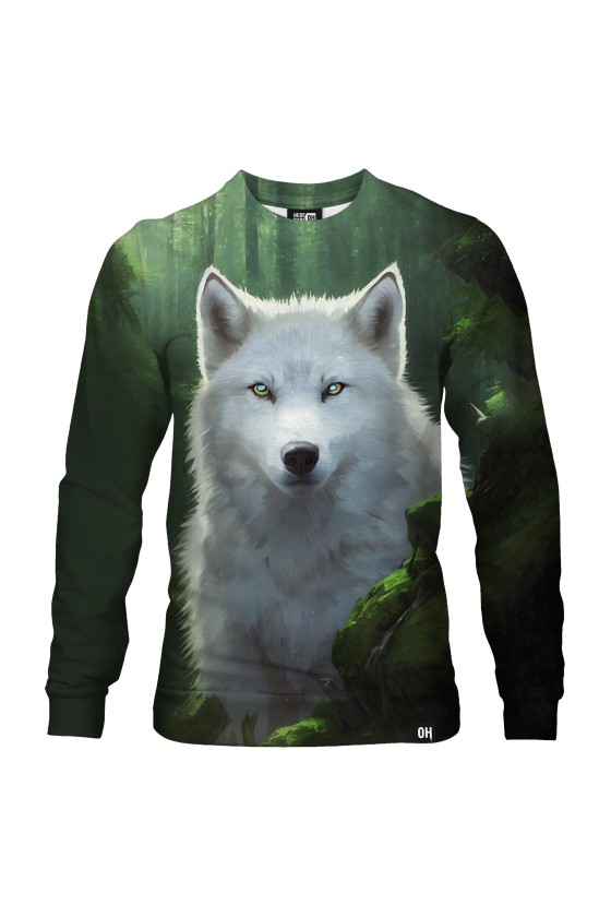 Bluza fullprint bez kaptura White Wolf