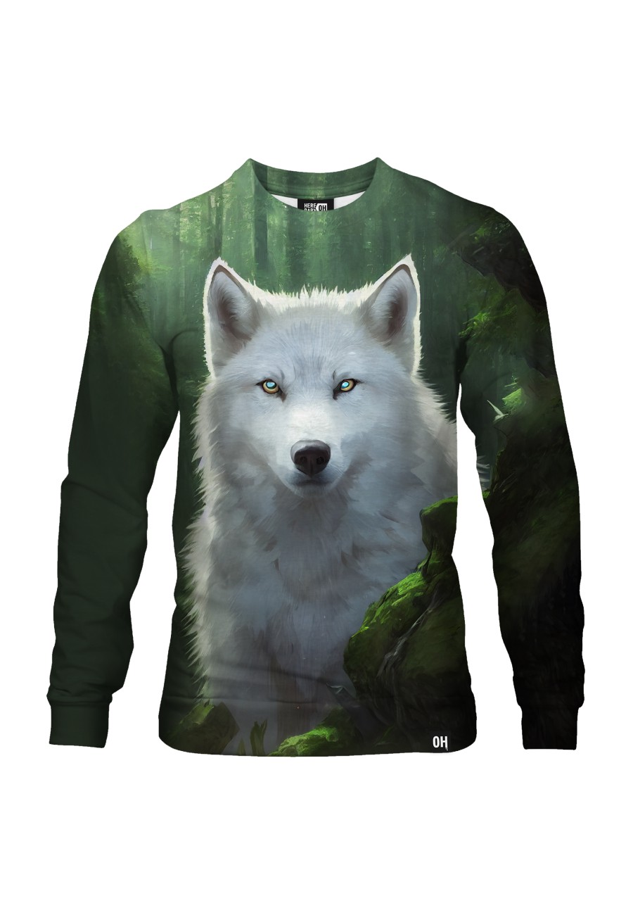 Bluza fullprint bez kaptura White Wolf