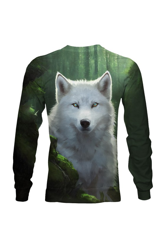 Bluza fullprint bez kaptura White Wolf