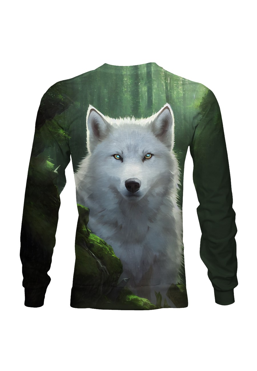 Bluza fullprint bez kaptura White Wolf