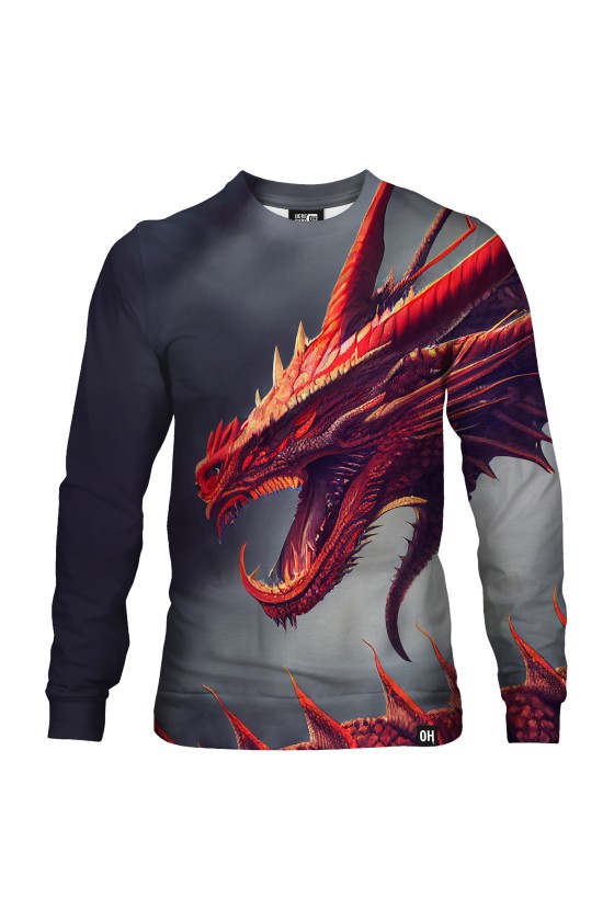 Bluza fullprint bez kaptura Spiky Dragon