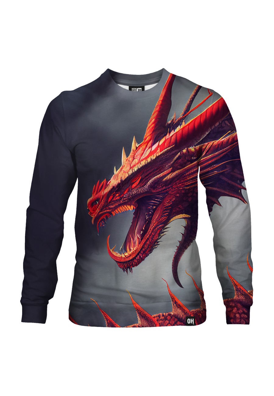 Bluza fullprint bez kaptura Spiky Dragon