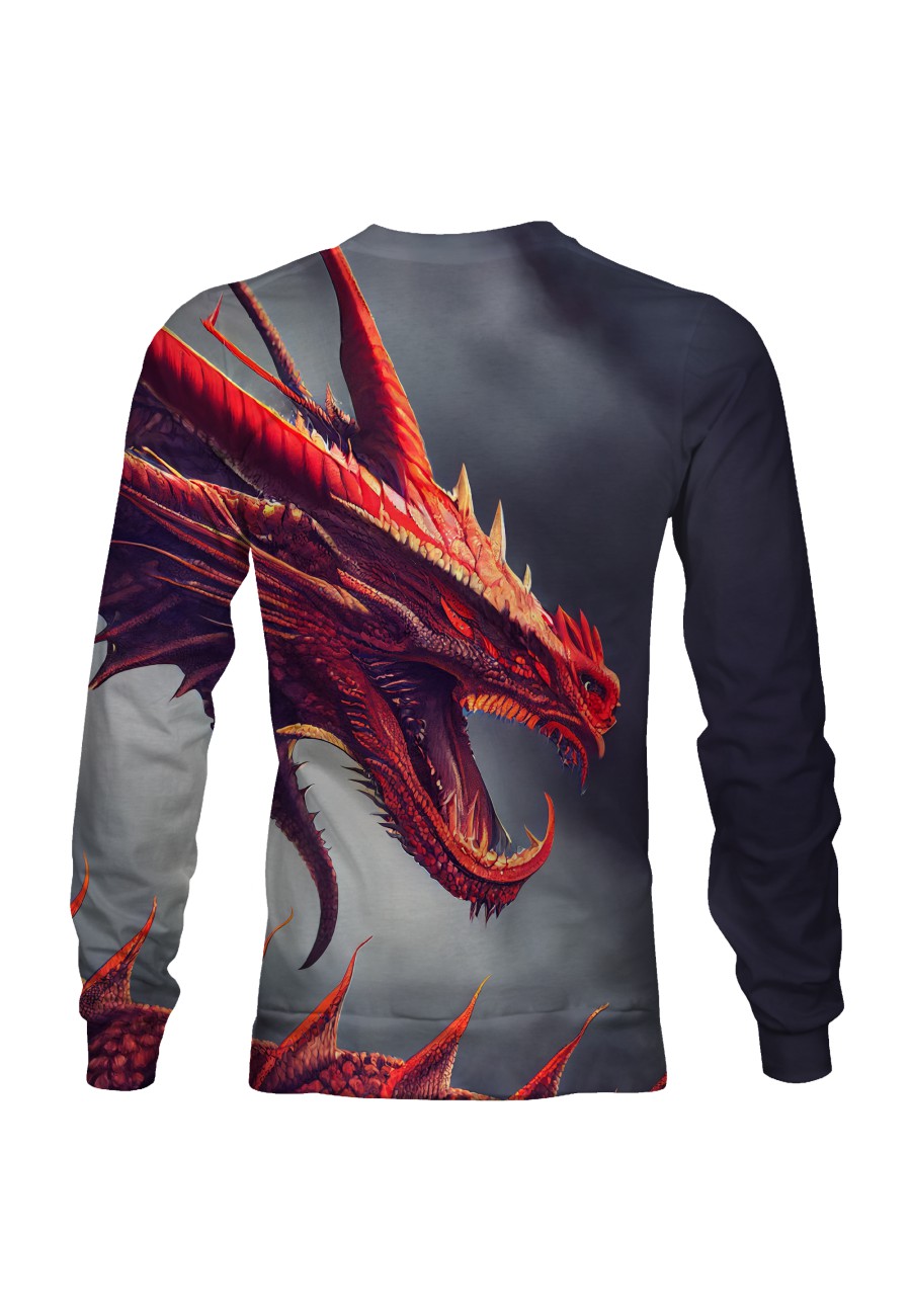 Bluza fullprint bez kaptura Spiky Dragon