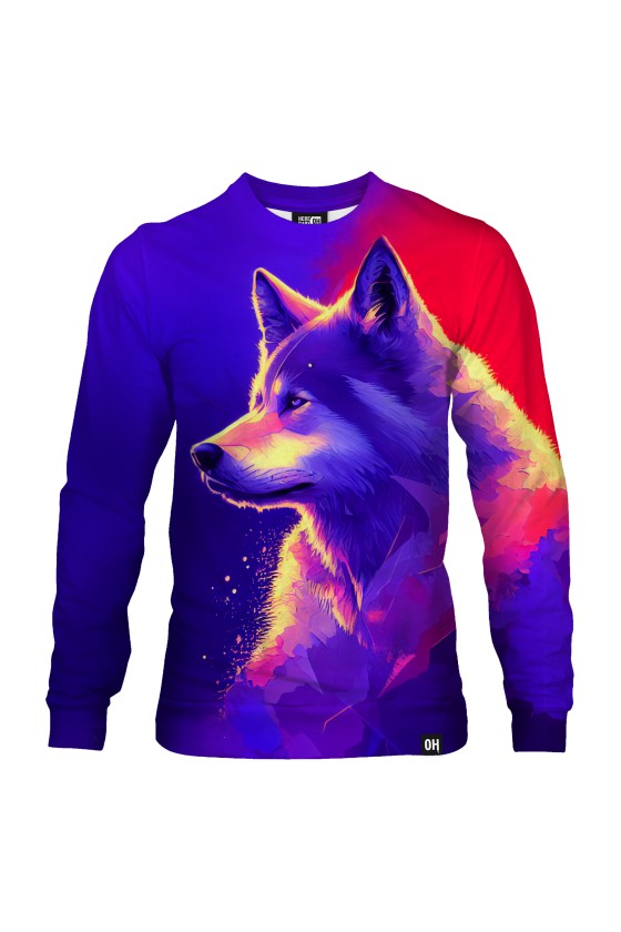 Bluza fullprint bez kaptura Graffiti Wolf