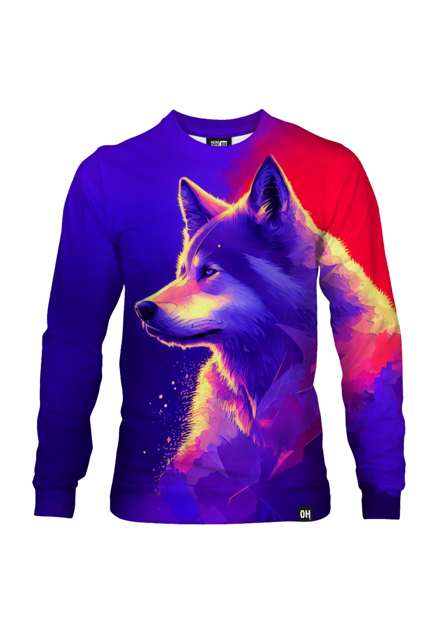 Bluza fullprint bez kaptura Graffiti Wolf