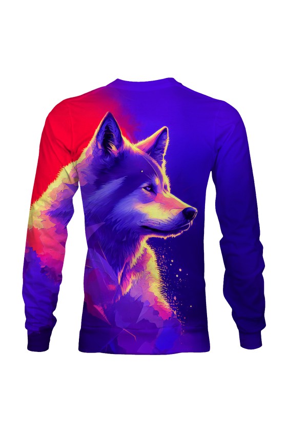 Bluza fullprint bez kaptura Graffiti Wolf