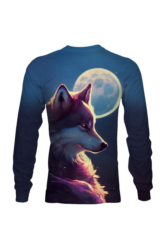 Bluza fullprint bez kaptura Moon Wolf