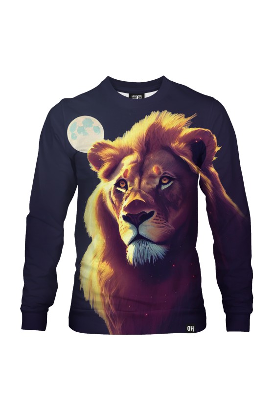 Bluza fullprint bez kaptura Moon Lion