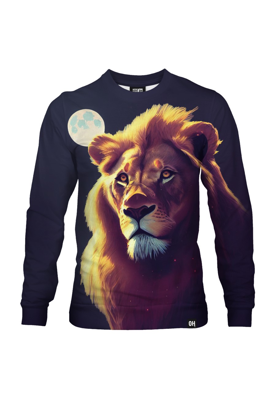 Bluza fullprint bez kaptura Moon Lion