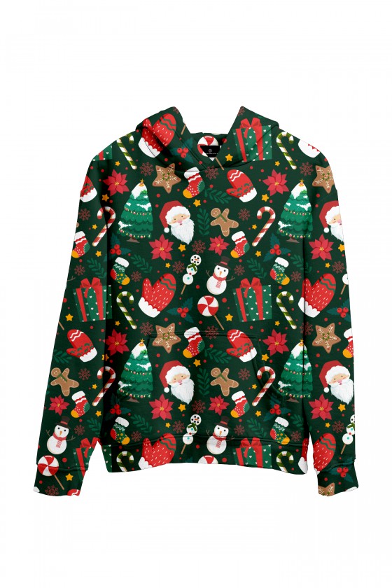Bluza fullprint świąteczna z kapturem Świąteczny Humor
