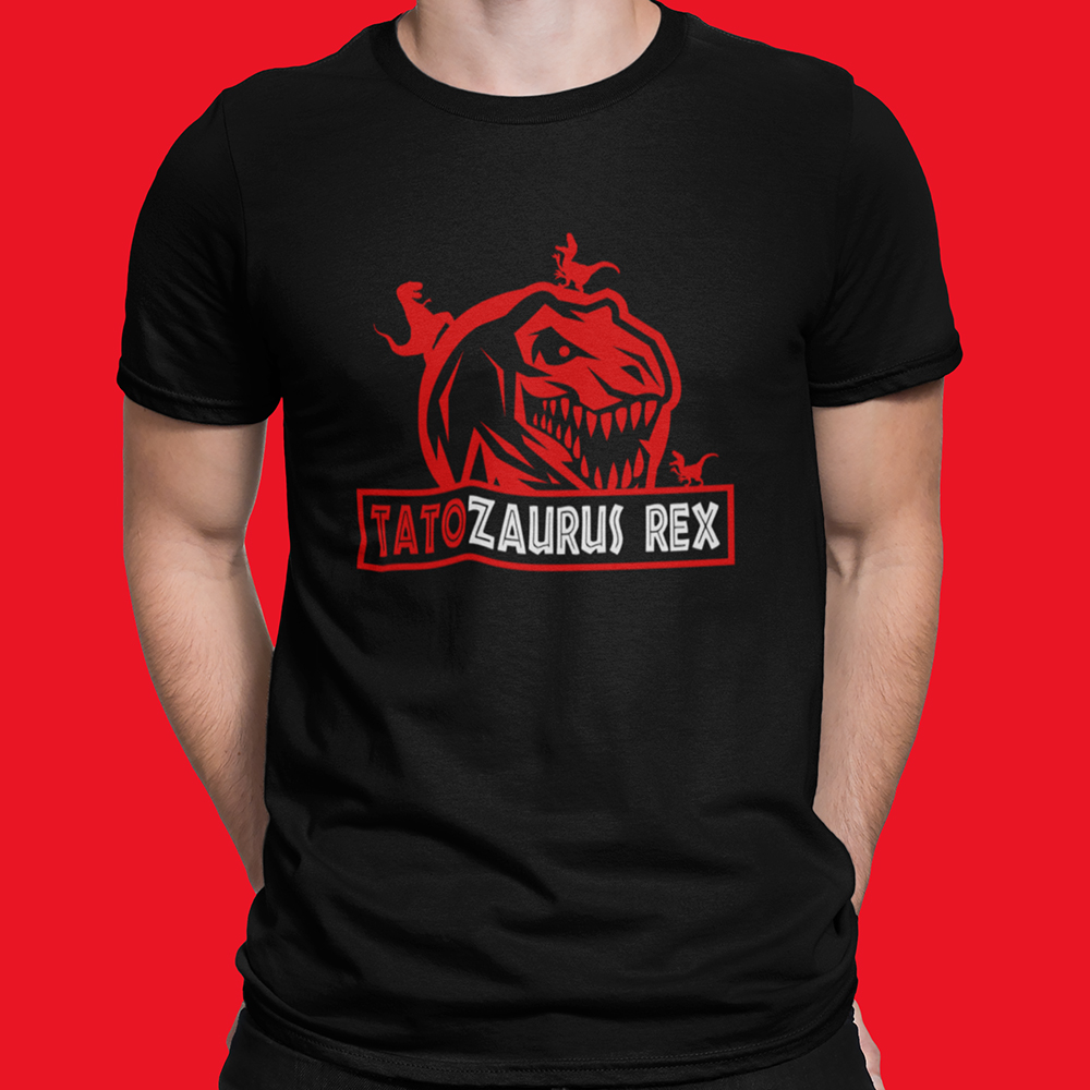 Koszulka dla taty na Dzień Ojca z motywem Tatozaurusa Rexa to zabawny upominek.