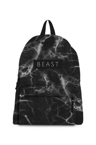 Plecak szkolny z modnym printem i napisem BEAST - propozycja dla chłopaka nastolatka